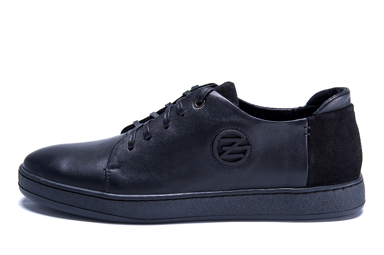 Мужские кожаные кеды ZG GO GO Man Black spring