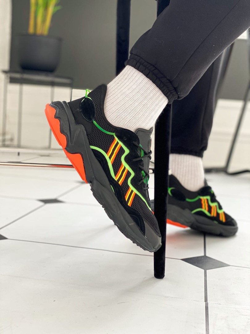 Чоловічі кросівки Adidas Ozweego "Black/Orange/Green"