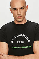 Мужская футболка Karl Lagerfeld, черная карл лагерфельд
