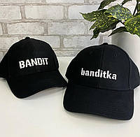 Парные кепки с принтом - "Bandit\ banditka".