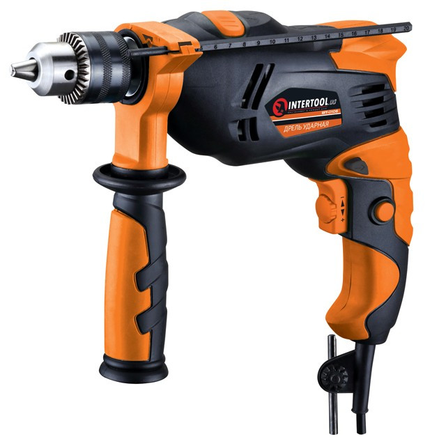 Дриль ударний 600 Вт, 0-3000об/хв, 1.5-13 мм INTERTOOL WT-0106, фото 1