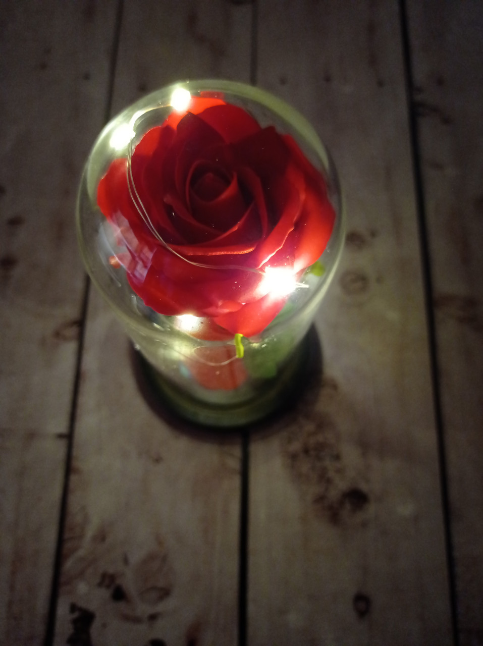Ночник вечная роза Искусственная роза под стеклянным куполом С Led подсветкой Настоящие фото - фото 5 - id-p1415377682