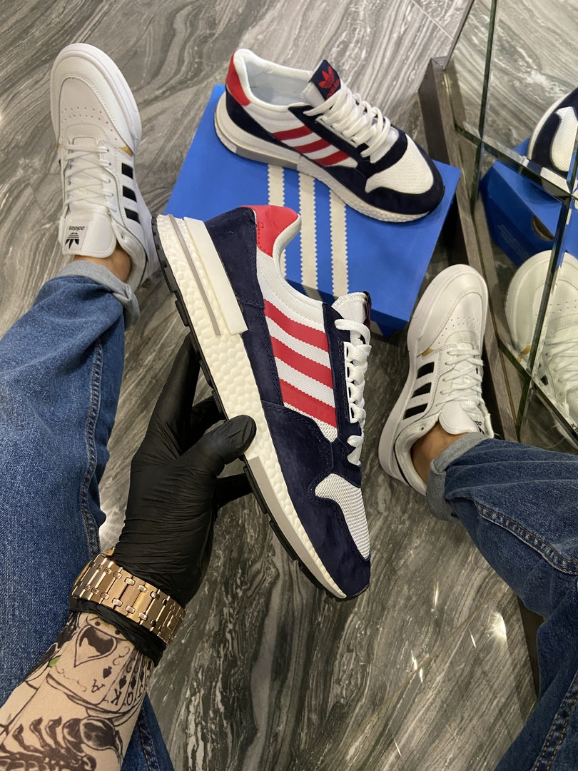 Мужские кроссовки Adidas ZX 500 Blue White Red