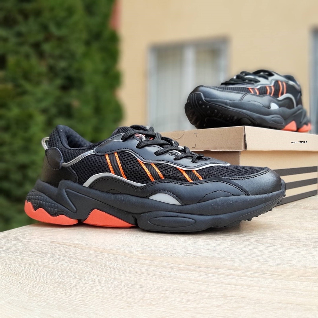 Мужские кроссовки Adidas OZWEEGO Чёрные с оранжевым