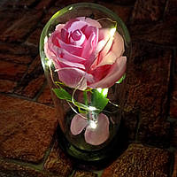 Ночник вечная роза Искусственная роза под стеклянным куполом С Led подсветкой Настоящие фото
