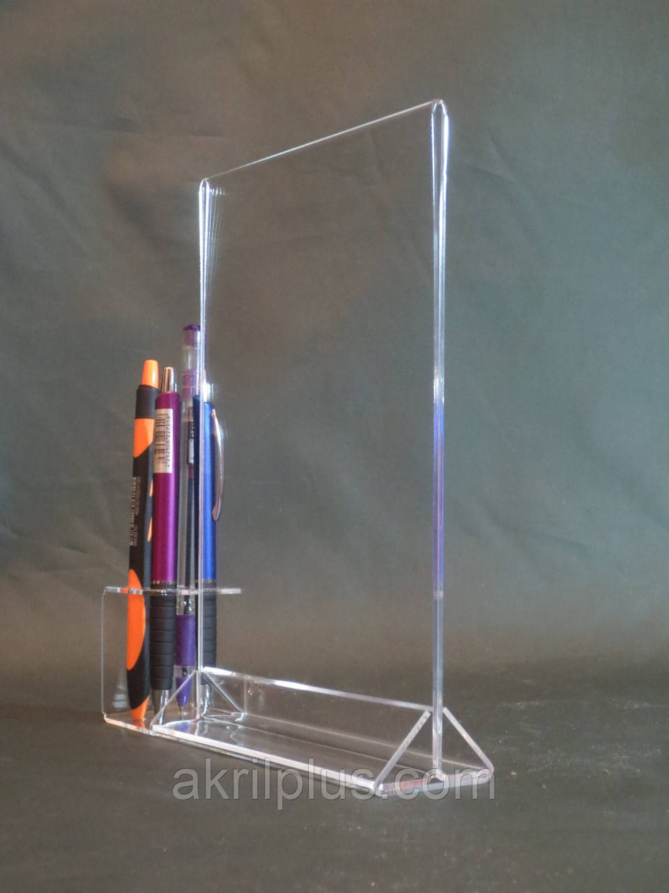 Менюхолдер А4 формату двосторонній вертикальний із підставкою для ручок, олівців