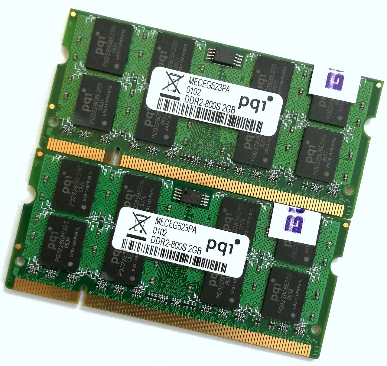 Пара оперативной памяти для ноутбука PQI SODIMM DDR2 4Gb (2Gb+2Gb