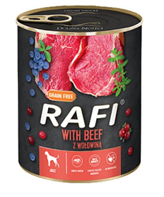 Консервований корм для дорослих собак Dolina Noteci Rafi паштет з яловичиною, лохиною та журавлиною 400г