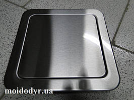 Кришка - люк прямокутна з нержавіючої сталі врізна в стільницю (23см х 23см)