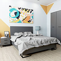 Ліжко Ascet 140*200 см графіт ТМ ARTinHEAD, фото 3