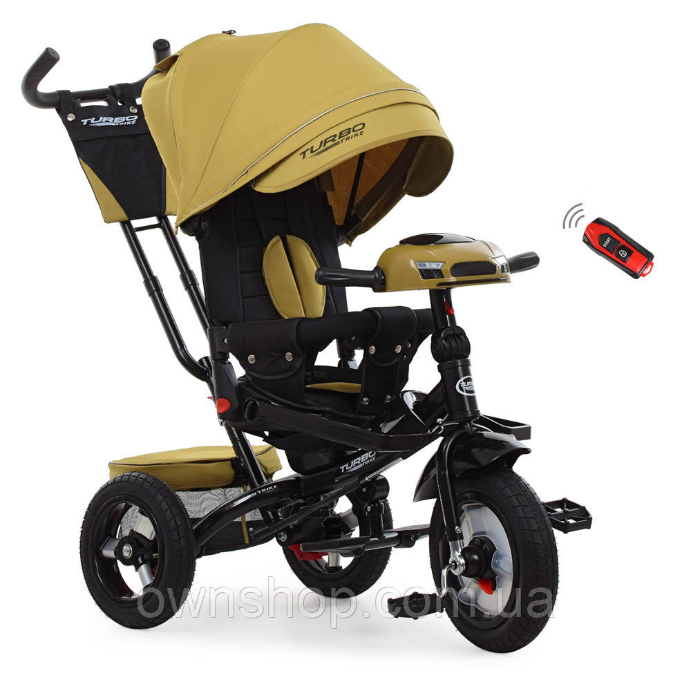 Дитячий велосипед M 4060НА триколісний, колеса надувні, поворот сидіння, льон, фото 1