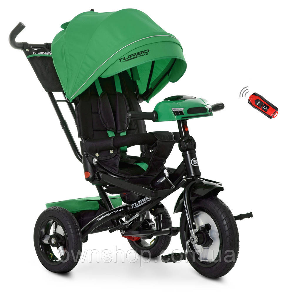 Дитячий велосипед M 4060НА-4, триколісний, колеса надувні, поворот сидіння, льон