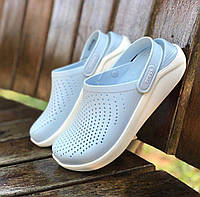 Крокси crocs жіночі сабо LiteRide Clog Mineral Blue/White блакитні оригінал кроксі жіночі блакитни