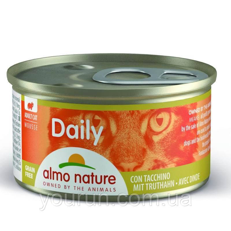 Альмо Nature (Альмо Натюр) Daily Menu Cat - Консервований корм "Мус з куркою" для кішок 85гр, фото 1