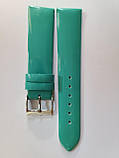 Зелений лаковий жіночий ремінець для наручних годин 18 мм, фото 3