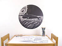 Крейдяна наклейка Коло куля окружність грифельні наклейки для малювання крейдою на стіну 300х300 мм