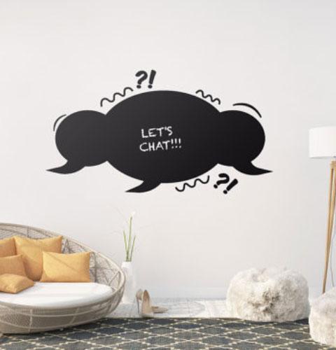 Крейдяна наклейка Дискусія хмара діалог грифельні наклейки для малювання крейдою на стіну 650х360 мм, фото 1