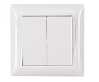 Вимикач подвійний PRIMERA (білий) 3003