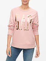 Яркий женский свитшот GAP оригинал модная розовая кофта с золотым логотипом M