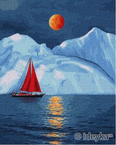 Картина за номерами. Ідейка Червоний вітрильник