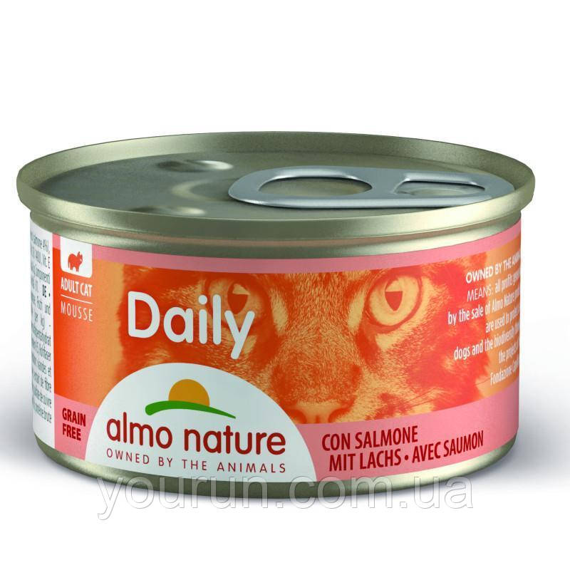 Альмо Nature (Альмо Натюр) Daily Menu Cat - Консервований корм "Мус з лососем" для кішок 85гр, фото 1