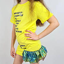 183-08жел Дитяче літнє плаття трикотаж тм Miss Feriha, фото 5
