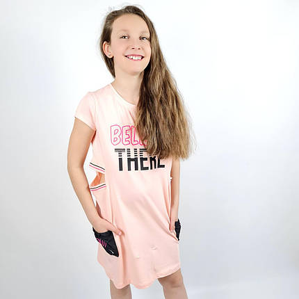 2469роз Плаття рожеве з кишенями для дівчинки тм Blueland, фото 1