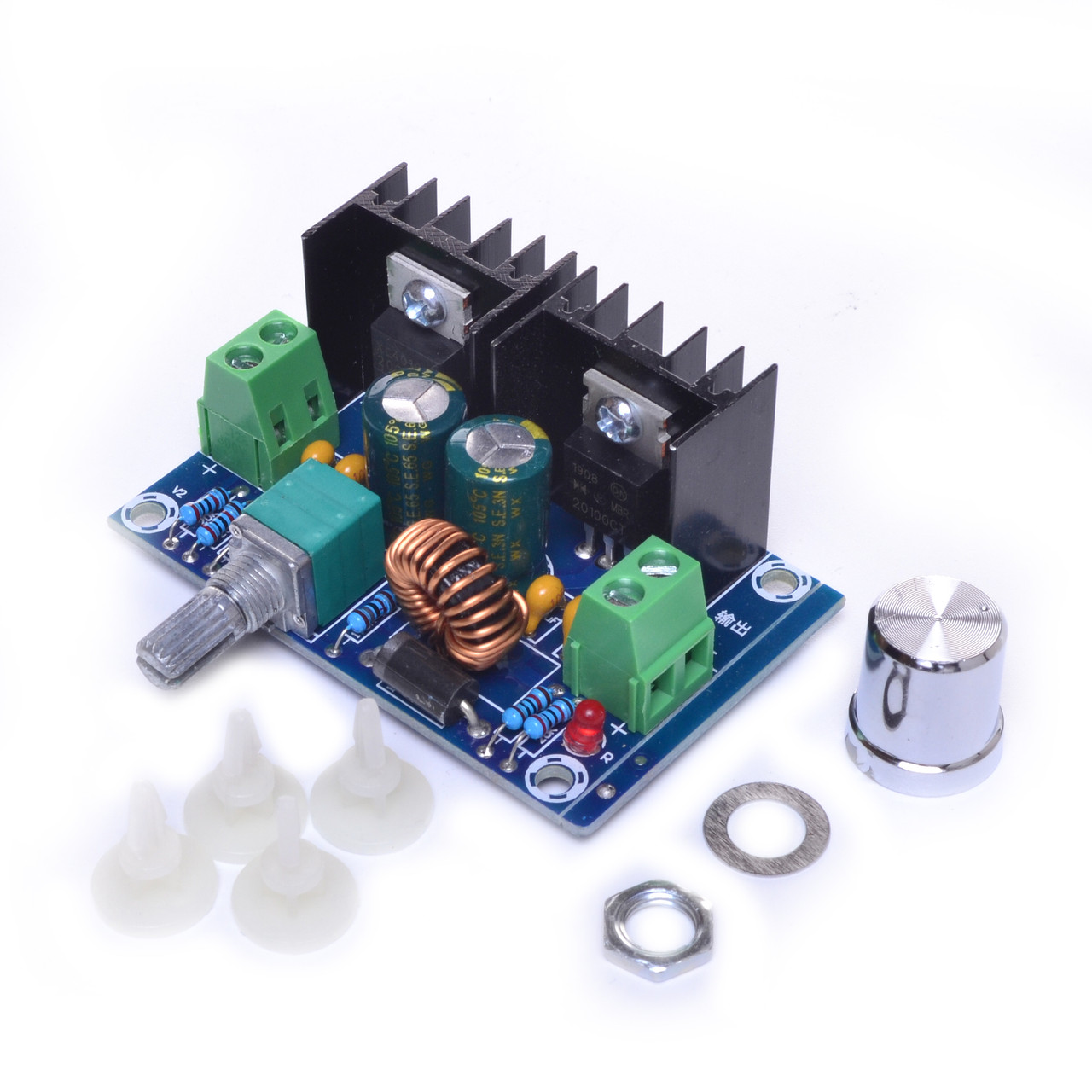 Модуль перетворювач XL4016E1+R знижувальний DC-DC з регулятором Uin 4-40V, Uout 1.25-36V, 8A,180KHz