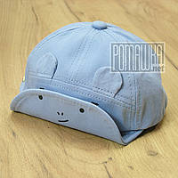 Дитяча 42-44 7-9 місяців літна джинсова кепка гнеться козирок для хлопчика самих меленьких на літо 8098 ГЛБ