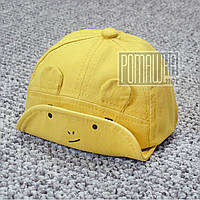 Дитяча 42-44 7-9 місяців літна джинсова кепка гнеться козирок для хлопчика самих меленьких на літо 8098 ГРЧ