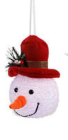 Декоративная фигурка "Снеговик", 14 см., "Luca Lighting", красная шляпа