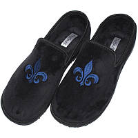 Домашние тапочки мужские с задником черные тапки туфли синяя лилия 41
