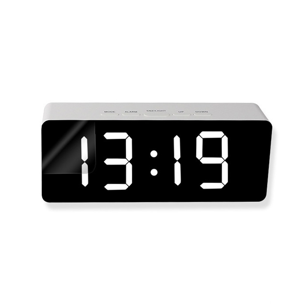 Електронний настільний цифровий годинник YQ 719 Світлодіодний Led з термометром і будильником дзеркальні