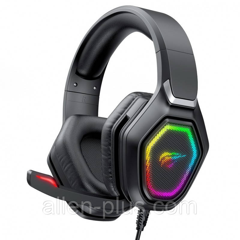 Навушники ігрові з мікрофоном і підсвіткою HAVIT HV-H659D GAMING, black