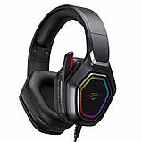 Навушники ігрові з мікрофоном і підсвіткою HAVIT HV-H659D GAMING, black, фото 3