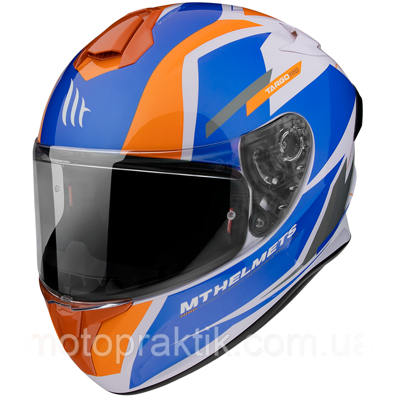 MT Targo PRO Sound D4 Gloss Pearl Orange, XS Мотошолом інтеграл