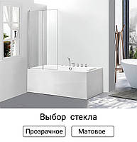 Скляна шторка для ванни Avko Glass 542-2 100x140 перегородка для ванної W_7429