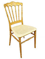 Штабелируемый стул Наполеон, пластиковый, цвет золотой,с подушкой