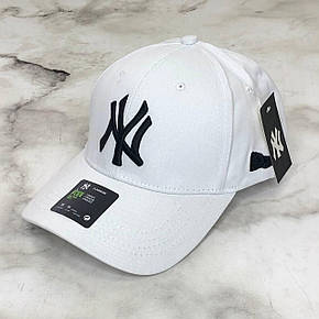 Кепка Бейсболка Чоловіча Жіноча New Era New York Yankees NY Біла з Чорним лого, фото 1