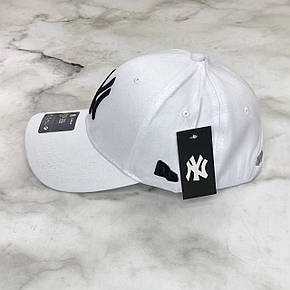 Кепка Бейсболка Чоловіча Жіноча New Era New York Yankees NY Біла з Чорним лого, фото 3