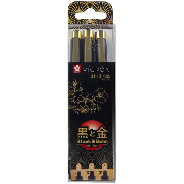 Набір лайнерів Sakura PIGMA Micron Black & Gold Чорний 3 шт. (01-03-05) (POXSDKB3YOS) (ID#1414322257), цена: 313 ₴, купить на Prom.ua Набір лайнерів Sakura PIGMA Micron Black & Gold Чорний 3 шт. (01-03-05) (POXSDKB3YOS) (ID#1414322257), цена: 313 ₴, купить на Prom.ua