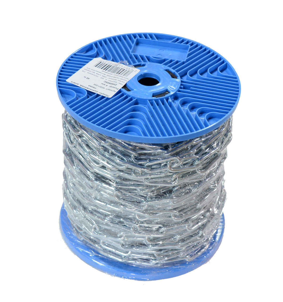 Ланцюг довголанкові 2 мм господарська сталева оцинкована бухта 150 м, фото 1