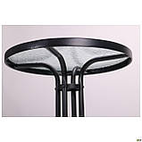 Скляний столик AMF Rico кругла стільниця 60 см на металлокаркасе чорний, фото 4