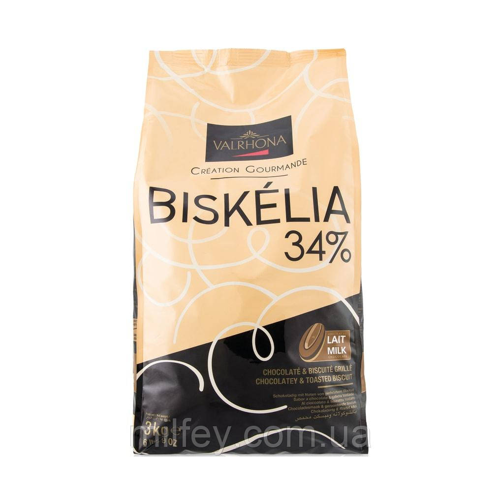 Шоколад молочний Valrhona Biskelia 34% 3 кг