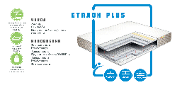 Ортопедичний матрац Еталон plus/ Еталон плюс пружинний (Залежна пружина — бонель)