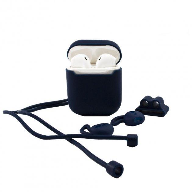 Чохол для навушників AirPods 1/2 XO 4in1 (+карабін) Dark blue