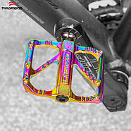 Велосипедні педалі PROMEND R67 хамелеон, алюміній на промподшипниках (велопедали райдужні барвисті кольорові), фото 5