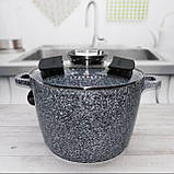 Каструля-казан із гранітним антипригарним покриттям 10.2 л 28 см Edenberg EB-8009 Індукційний казан із кришкою, фото 3