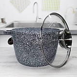 Каструля-казан із гранітним антипригарним покриттям 10.2 л 28 см Edenberg EB-8009 Індукційний казан із кришкою, фото 6