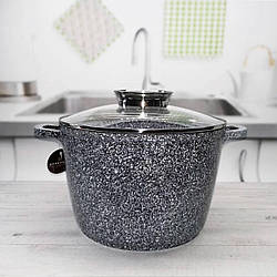 Каструля-казан з гранітним антипригарним покриттям 6.2 л 26 см Edenberg EB-8008 Індукційне дно